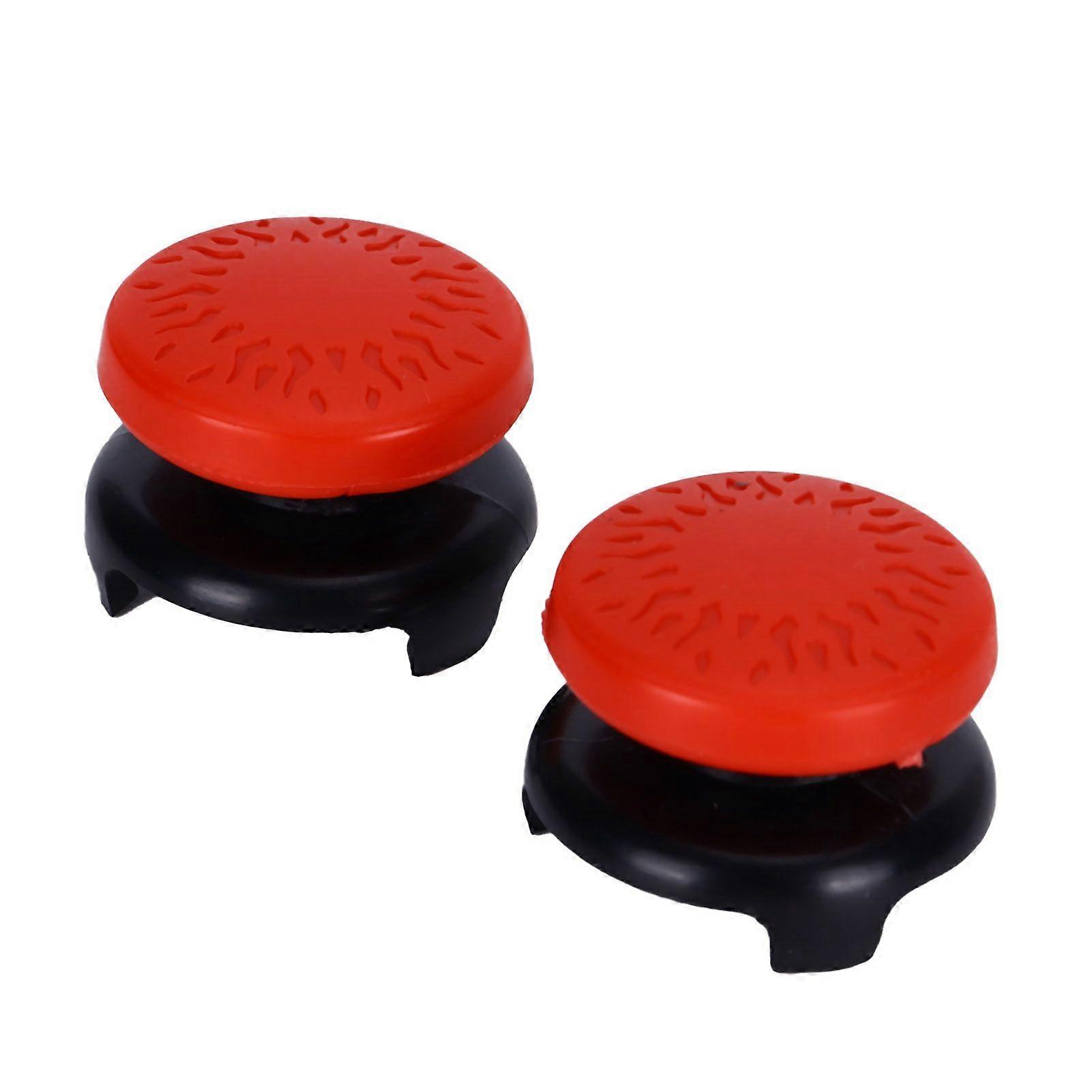 2Pcs Thumbstick Soft Silicone Cover Grip Stick Joystick Controller Gamepad Key Cap for PS5Red