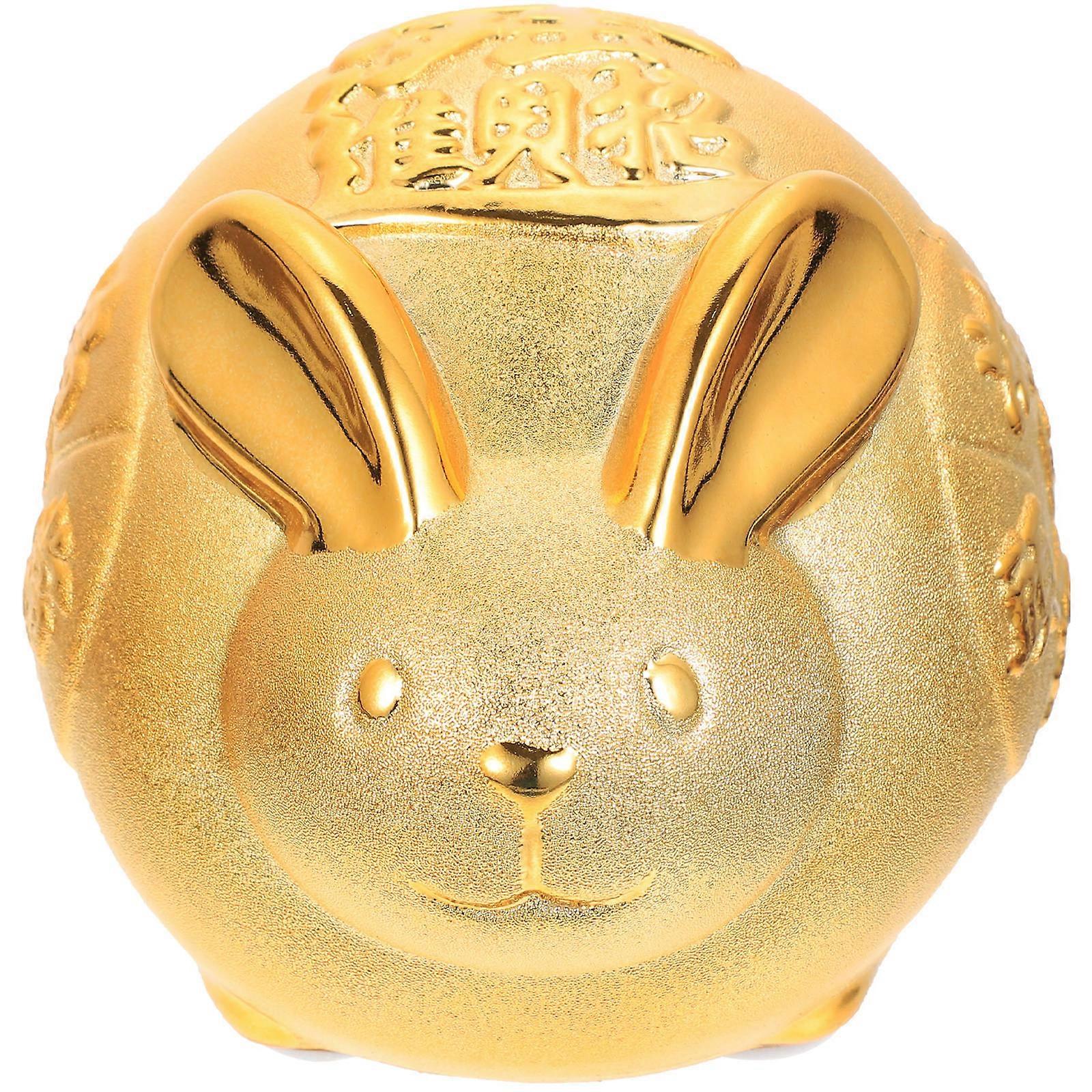 Golden Rabbit Shaped Piggy Bank for Storage Use 3Pcs Cute Coin Container Gift