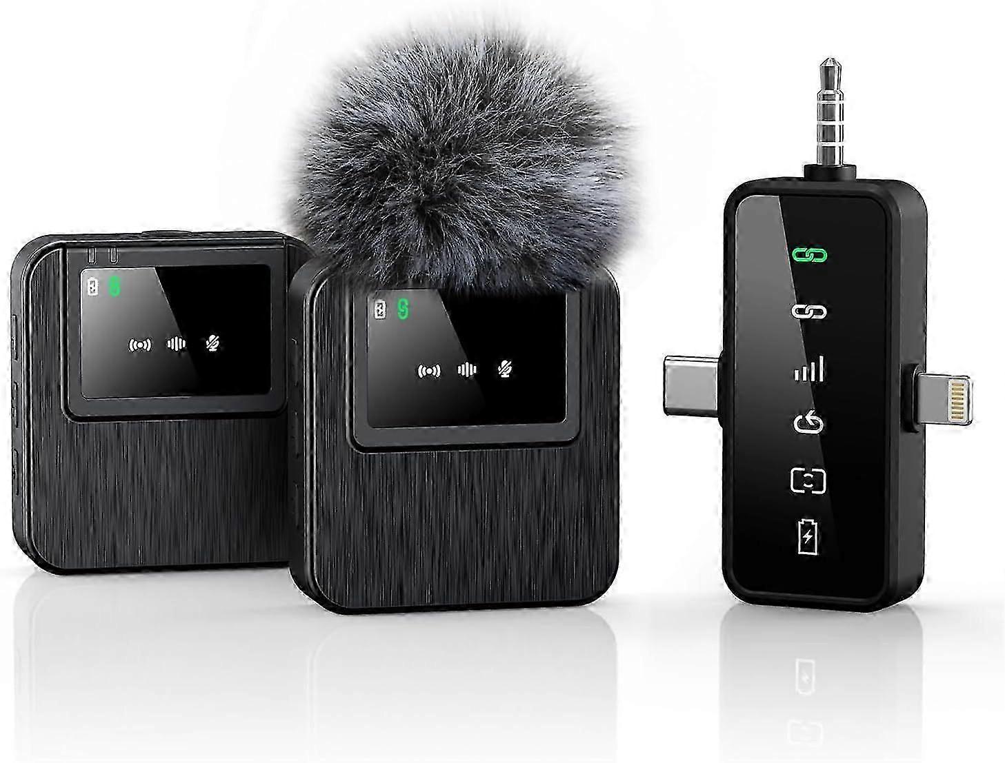 3-in-1 Professional Mini Microphone for iPhone, Android, Camera - 328ft Range, 20 Hours Ba