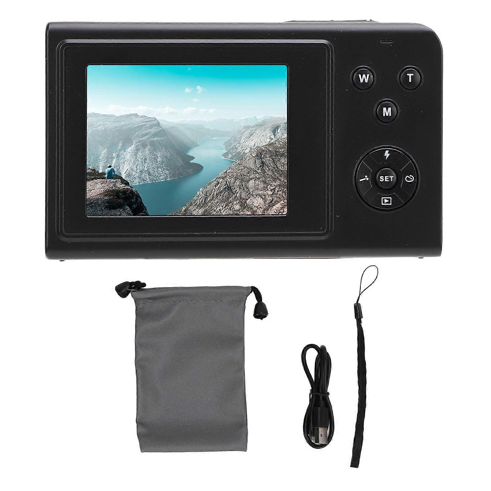 Digital Camera Smart 4K 68MP 2.4 Inch 16X Zoom Auto Focus Prevents Shake Continuous Shoot Built in Fill Light Vlogging Camera Black