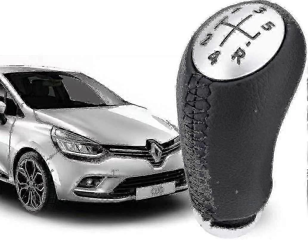 Clio 3 Gear Knob - Leather - 5 Speed Gear Lever For Laguna / Megane 2 / Clio 4 / Scenic / Kangoo