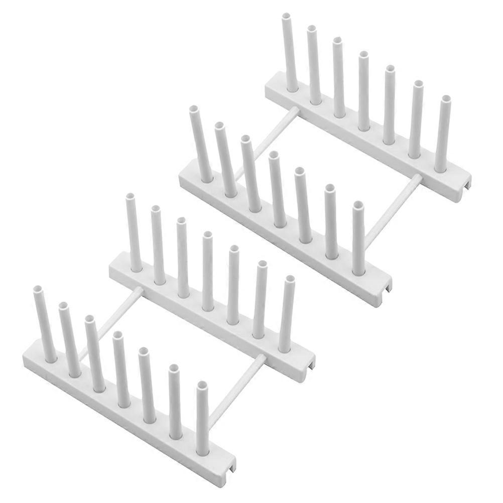 Dish Drying Rack Plate Rack for Kitchen Use 2Pcs White ABS Material