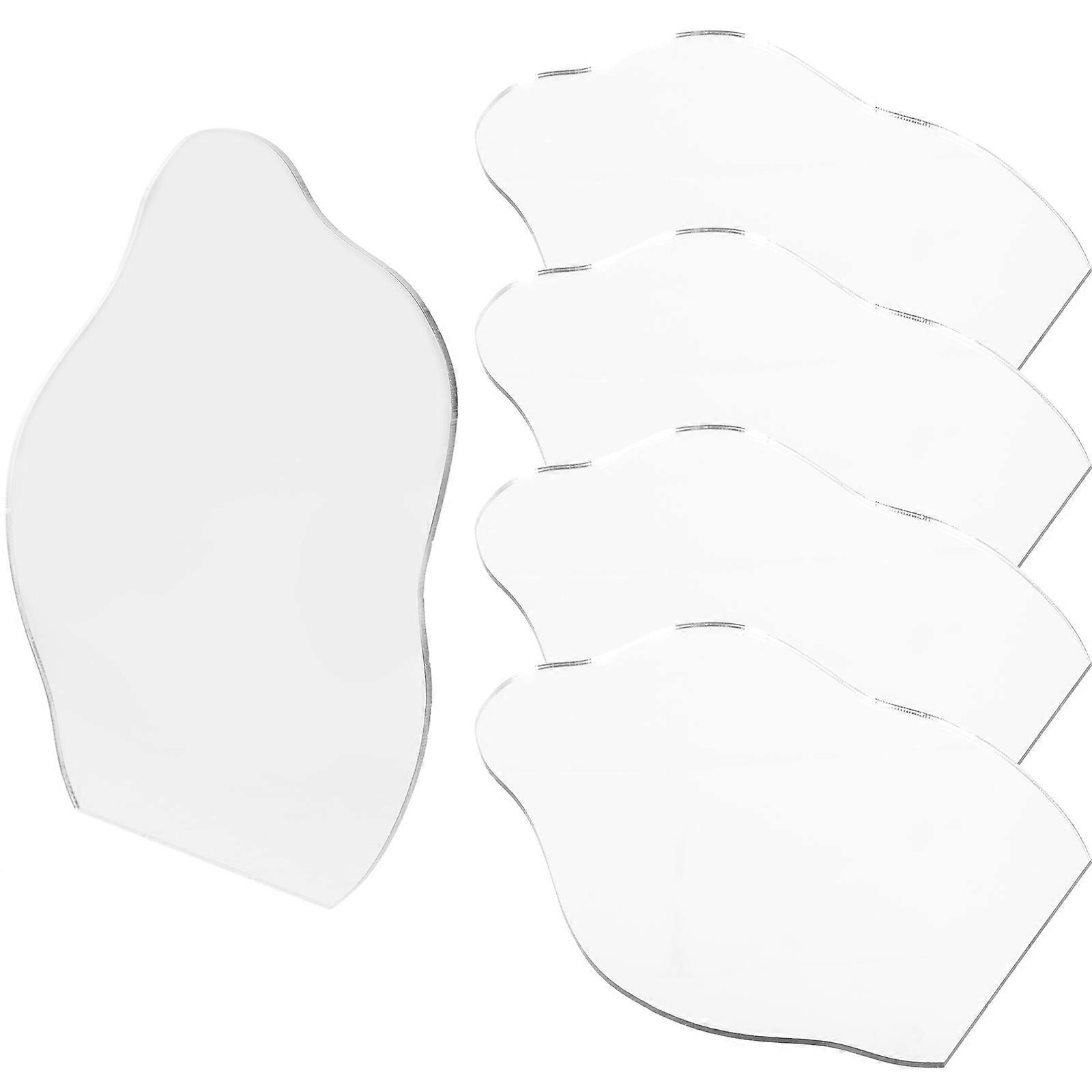25Pcs DIY Irregular Acrylic Mirror Sheet for Makeup Use Silver Color