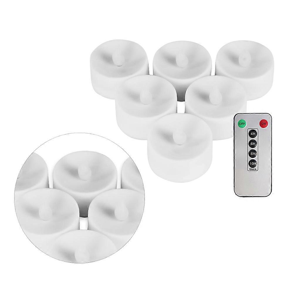 Remote Control White LED Candle Light 6Pcs Electronic Candle for Decoration