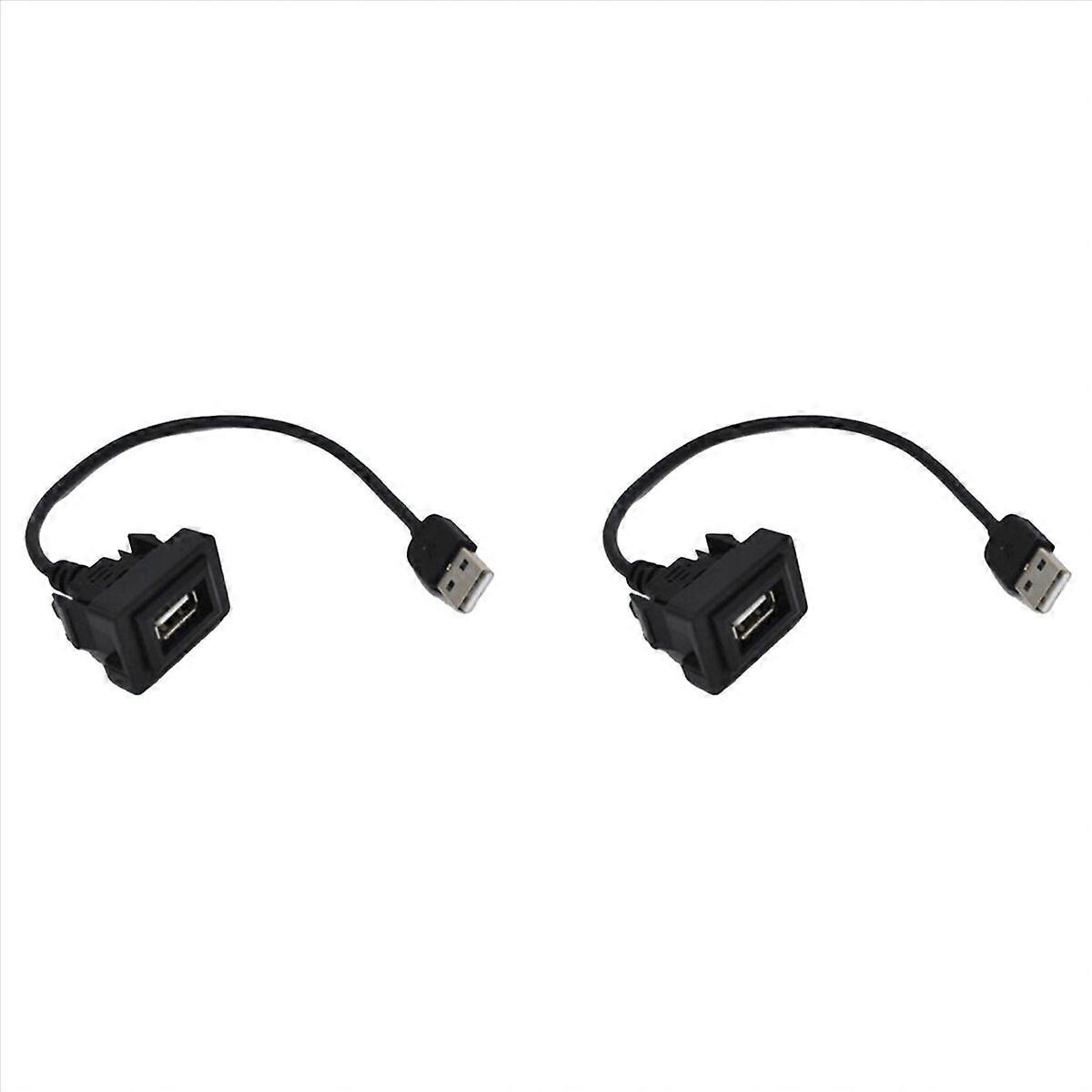 2X USB Dashboard Flush Port Panel Mount for Current Outlet USB Socket 2.0 Port Panel Extension Cable