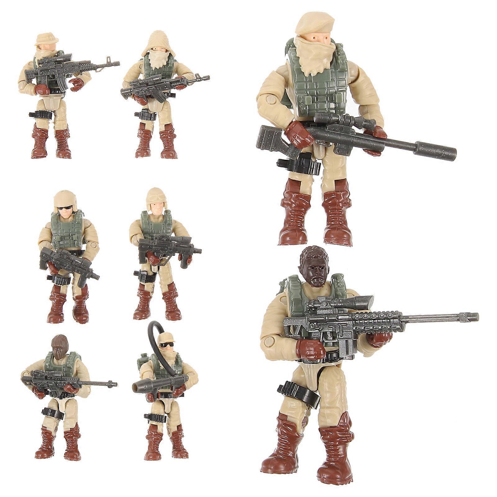 Miniature People Figurines Small Soldier Model for Collecting 32Pcs Assorted Color