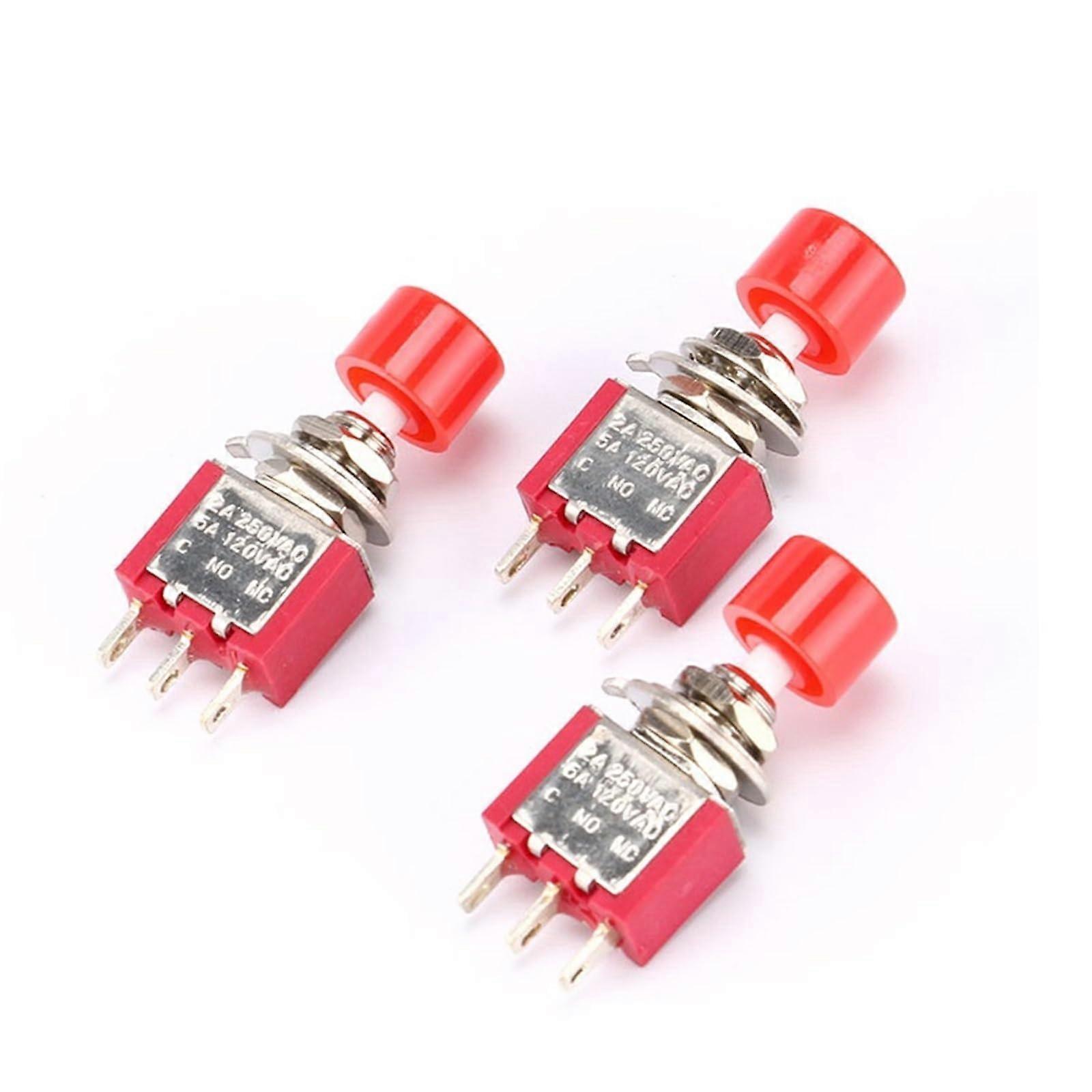 3Pin CNONC 6mm Mini Momentary Automatic Push Button Switch 1Piece, 2A 250V AC / 5A 120V AC, ON(ON)