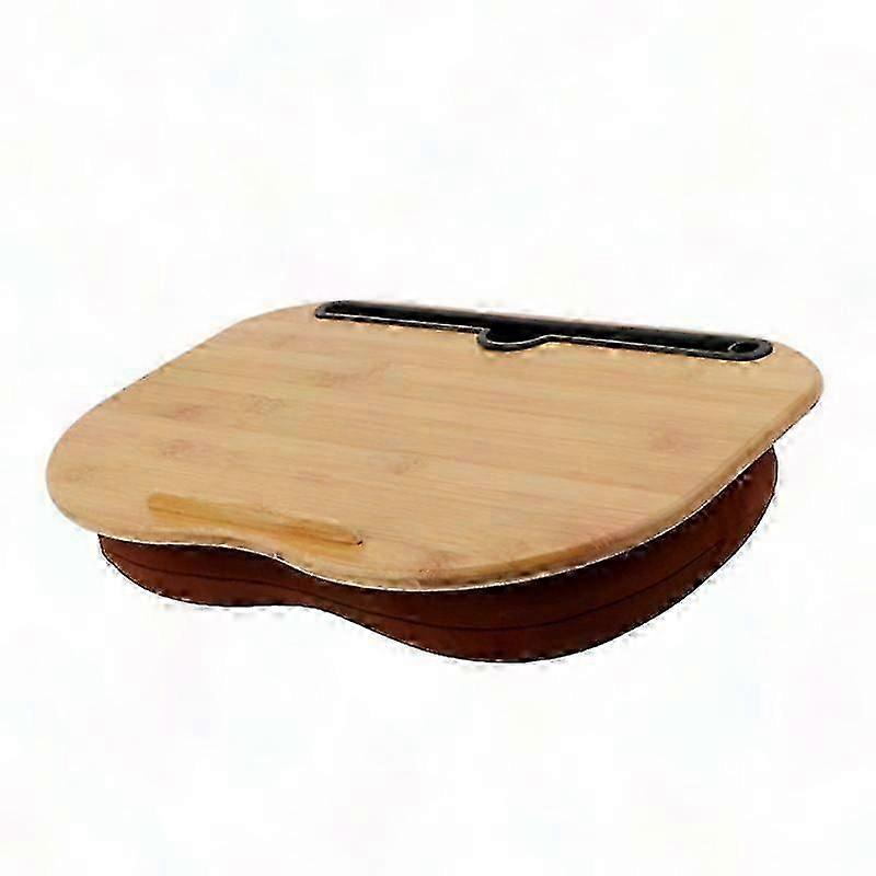 Portable Bamboo Lap Desk with Cushion - Laptop Tray for Bed, Sofa, and Floor Use