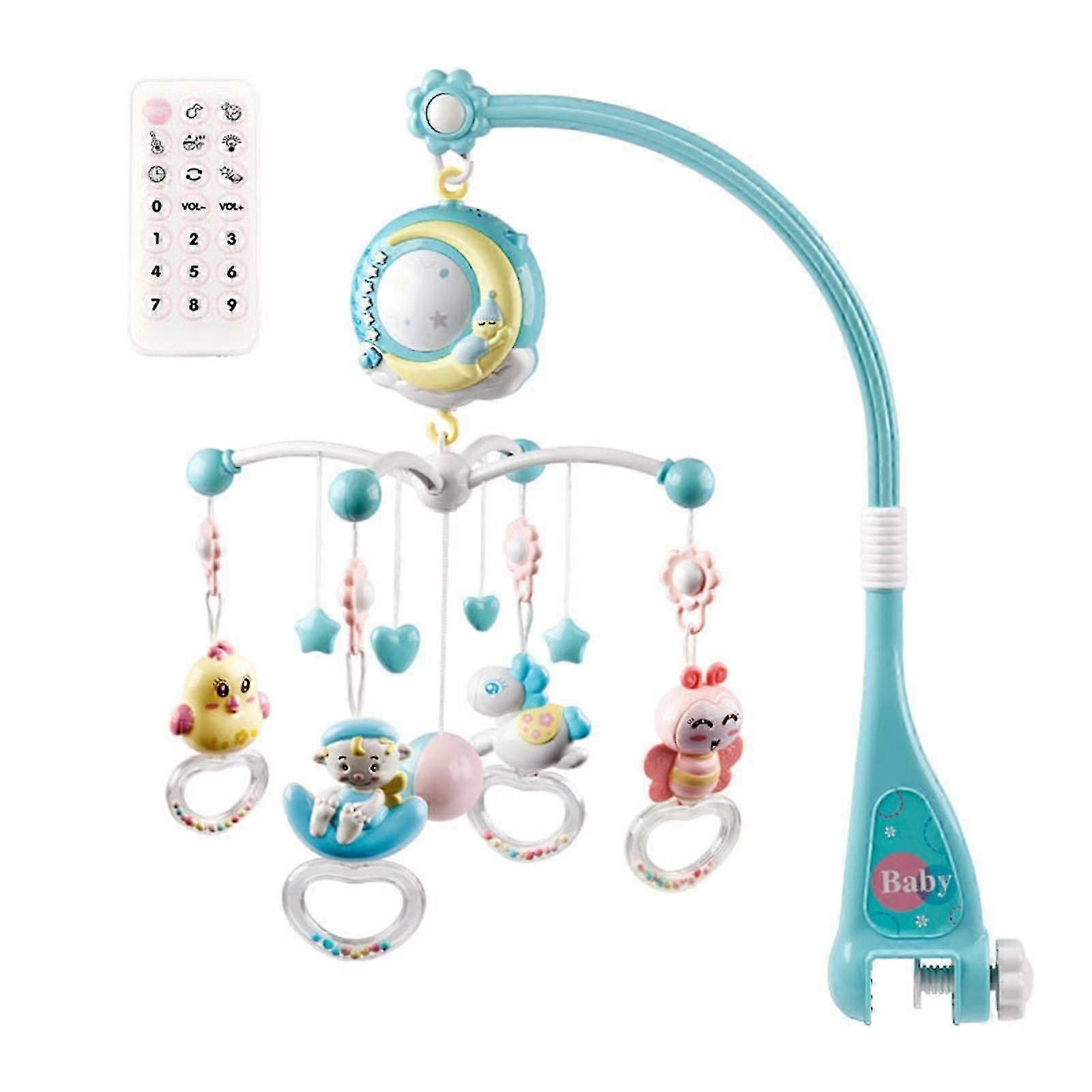 Baby Sleeping Toy with Music Night Lights Projector & Timing Function Baby Musical Crib Mobile Hanging Rotating Rattles
