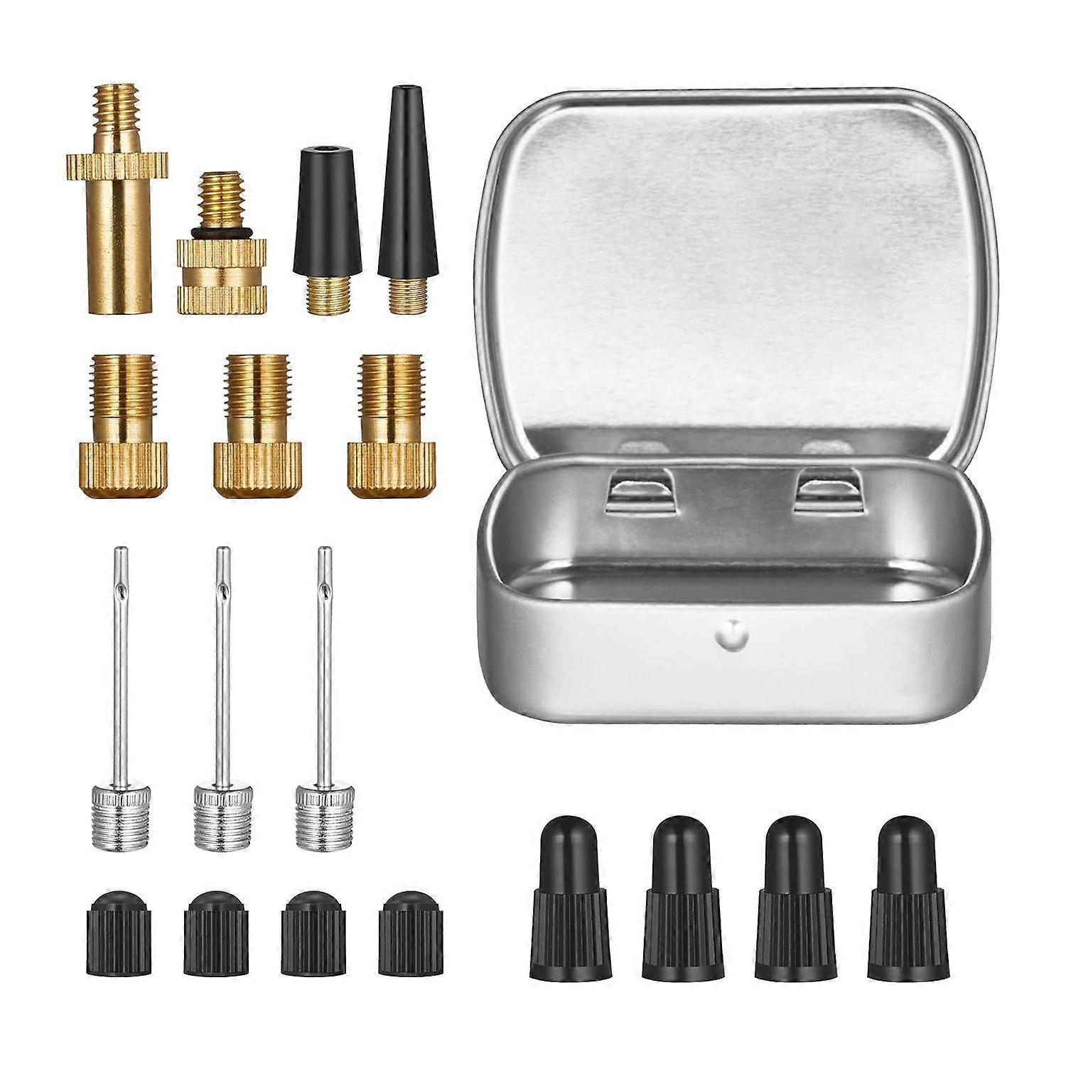 Bike Presta Valve Schrader Adaptor Kit, Ball Pump Needles