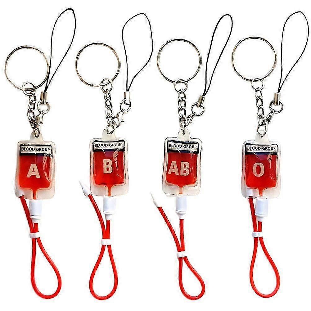 4 Pcs Blood Bag Pendant Keychains Halloween Bag Holder