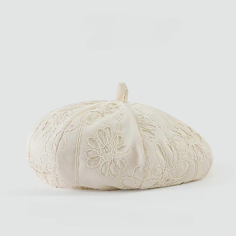 New Spring Autumn Retro Flower Embroidered Beret