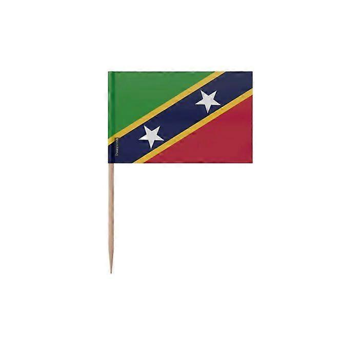 Toothpicks Flag of Saint Kitts and Nevis - 8 cm - 100 pieces - Adhesive plastic - Bamboo stick - Pixelforma