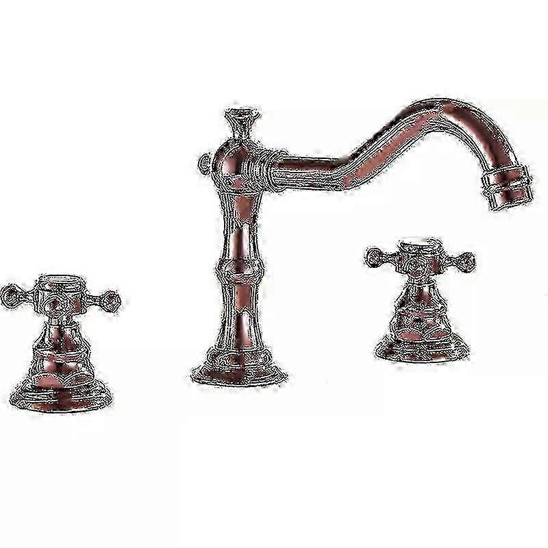 高級モダンな 3 穴洗面器シンク蛇口、衛生用の 8 インチ真鍮製バスルームミキサータップ付き
