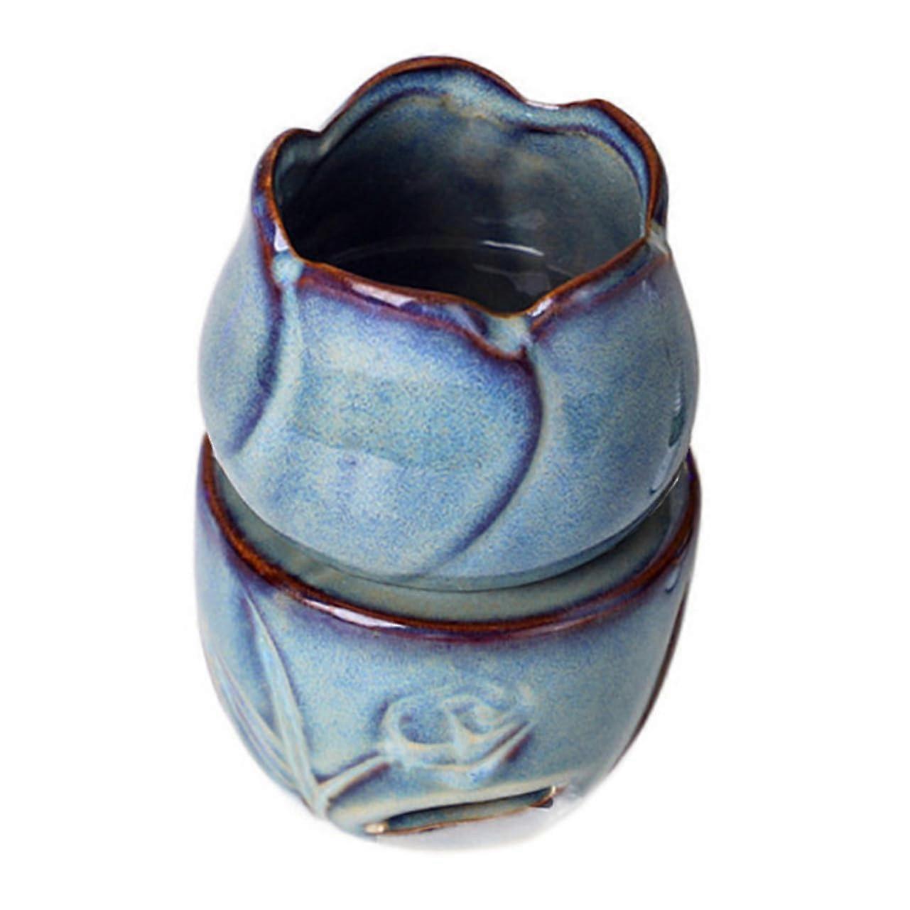Ceramic Aroma Burner Censer Holder For Incense And Oil Burner Tulip Design Scent Diffuser For Relaxation Home Use
