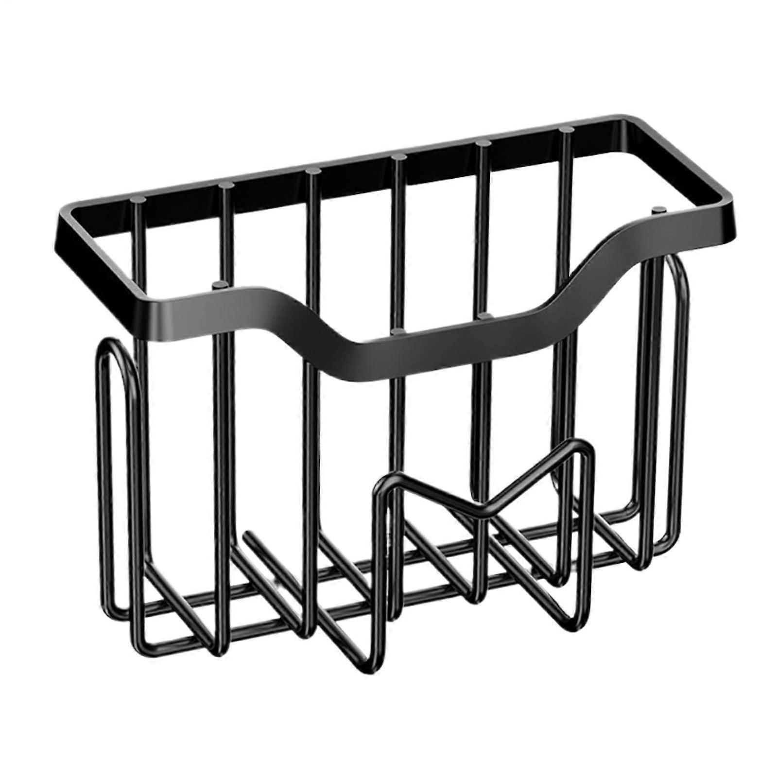 Sink Sponge Holder With Durable Metal Frame, SpaceSaving Organizer, Quick Drainage, NonSlip Base, Adjustable Suction
