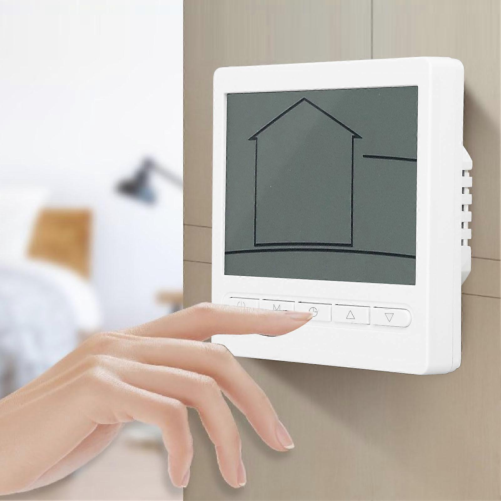 Smart Thermostat with Memory Function 16A LCD Display Digital Room Thermostat for Electric Heating 