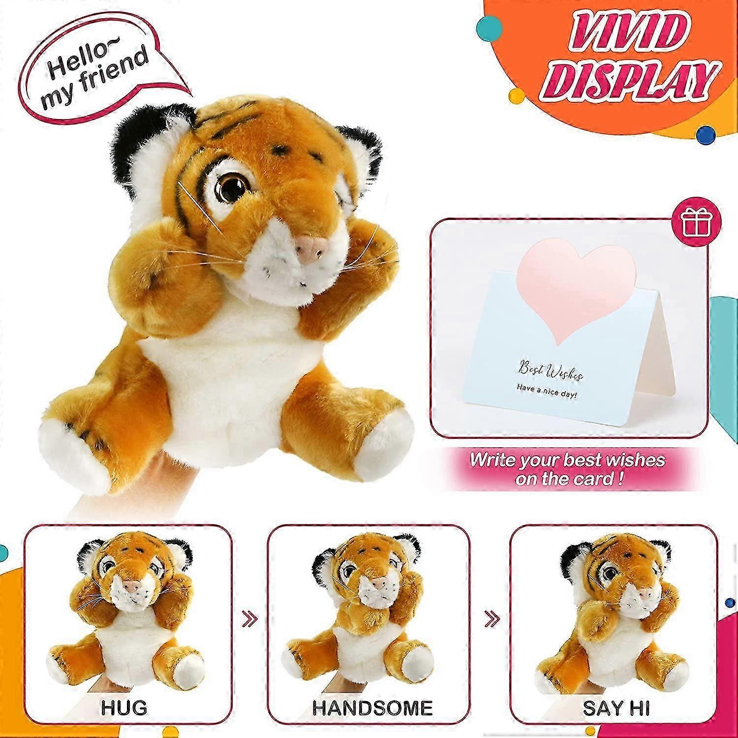 Tiger Hand Puppet Zoo Animal Puppets Jungle Friends Plush Toy for Imaginative