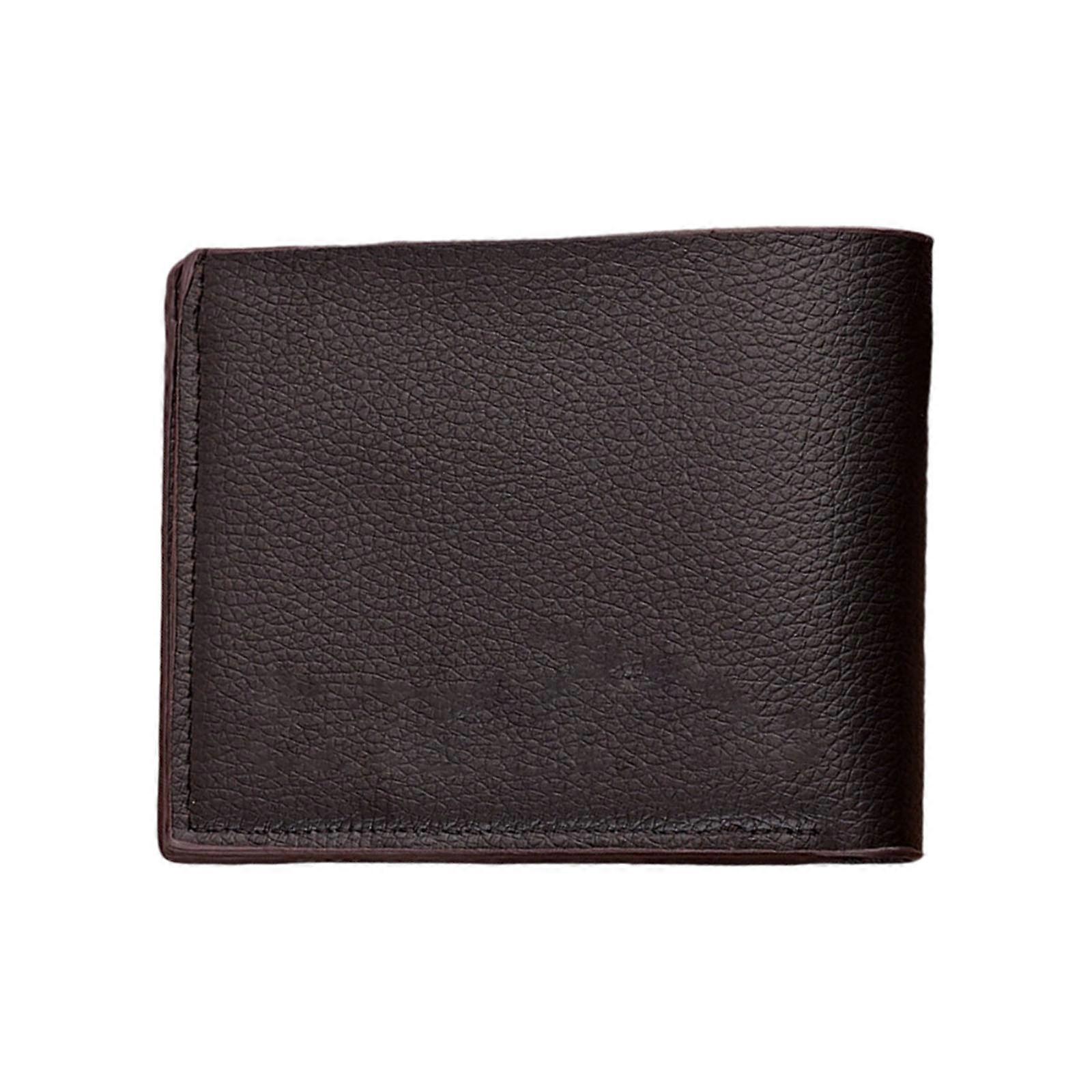 Thin Mens PU Wallet Portable Cash Organizers With Multiple Card Slots Compact Storage Pouches For Daily Use  brown