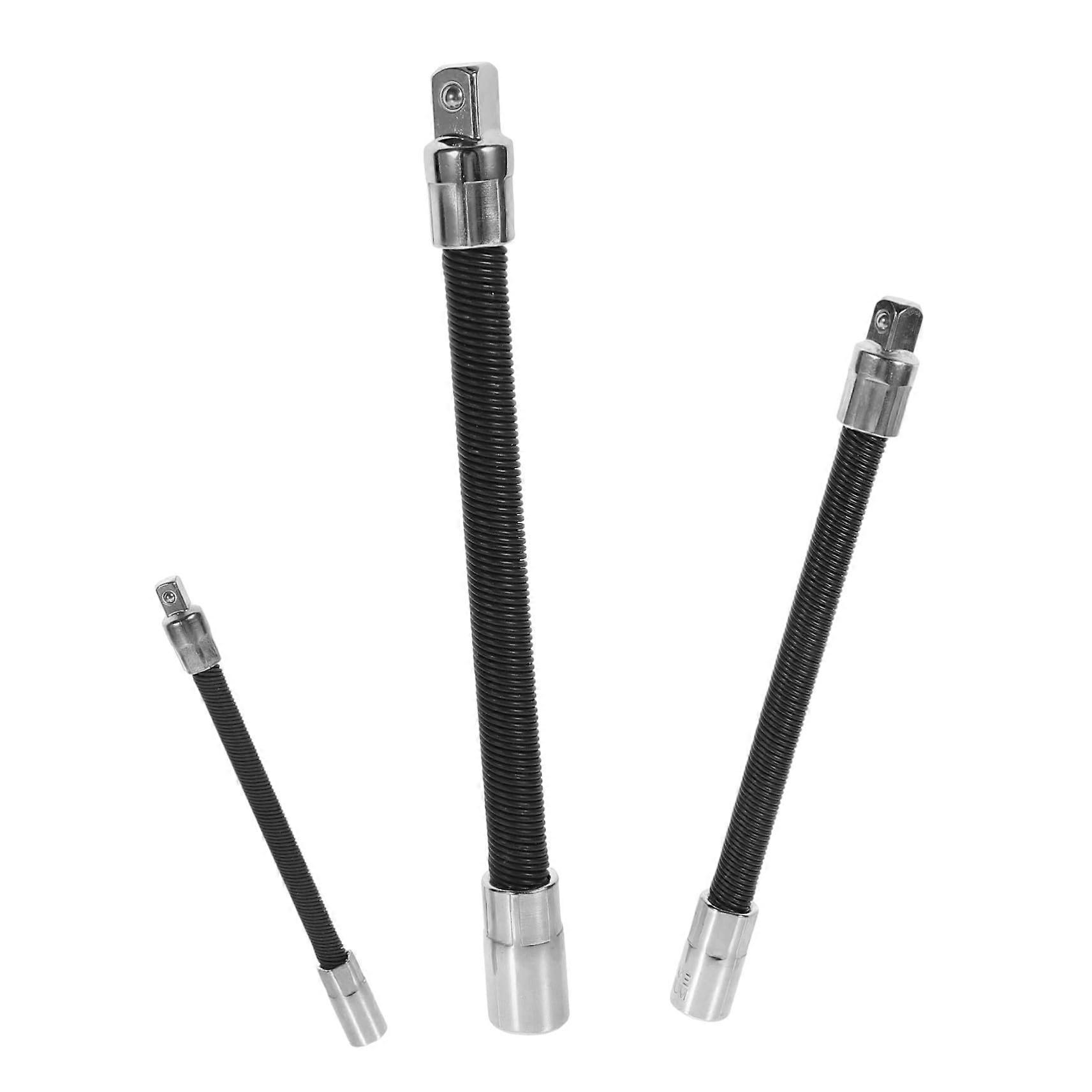 Flexible Socket Extension Bars Set With Soft Shaft For Reduced Hand Fatigue, Wrench Extension Rods For Automotive DIY Home