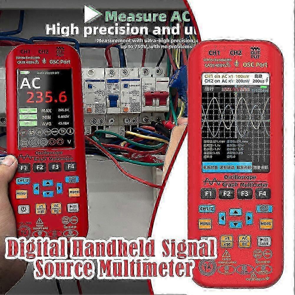 3 In 1 Handheld Oscilloscope Digital Multimeter With 2 Channels Signal Generator