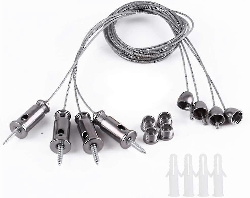 10pcs Stainless Steel Wire Rope Hook with Nylon Coated, Suspension Loop Kit