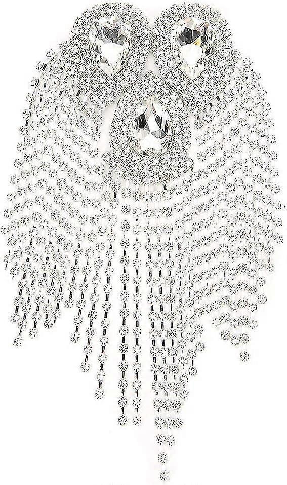 Crystal Shoulder Chain Pearl Water Drop Design Patches For Women's Dress Applications