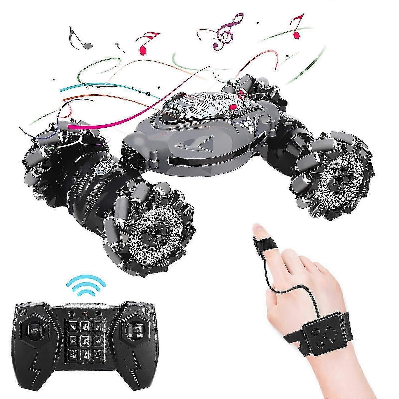 Toys RC Stunt Car Dual Control Twisting Vehicle Drift Blue Red Grey With Gesture Sensor Rechargeable Remote Controller