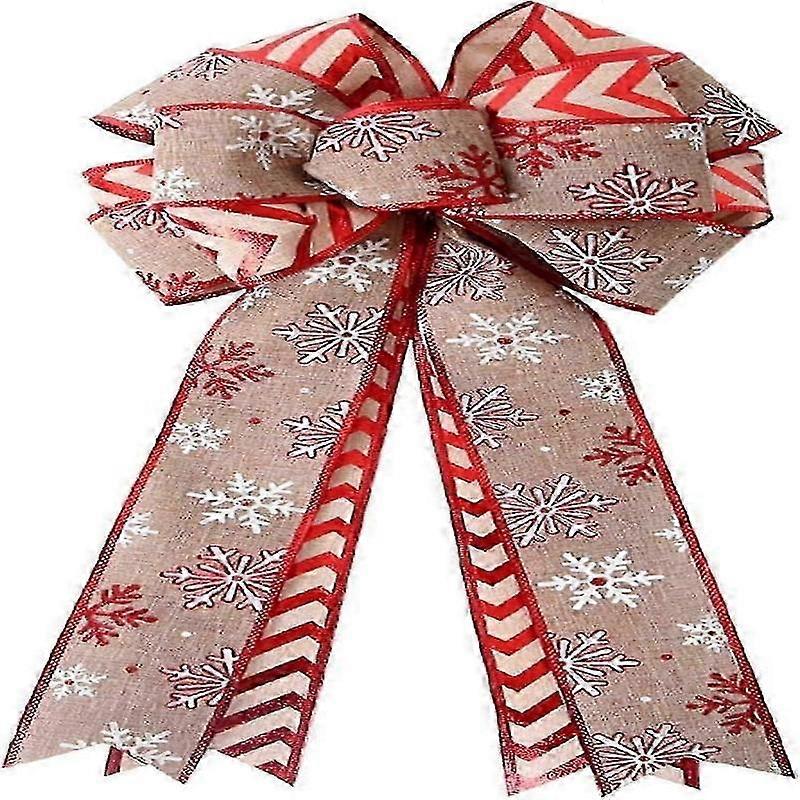 Christmas Tree Topper Bow,Christmas Bows Snowflake Christmas Tree Decor Christmas Bows for Christmas Tree