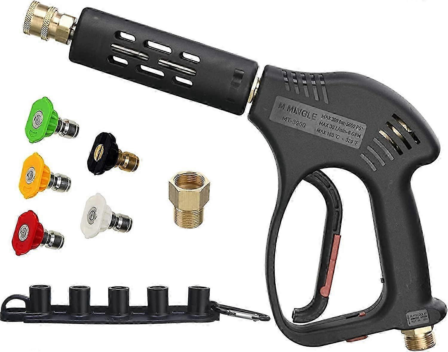 Washer Gun Replacement 5000 PSI M22 Fitting 5 Tips