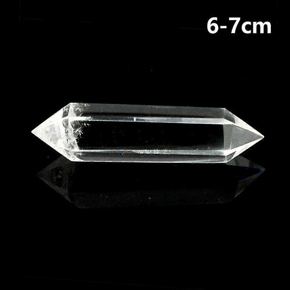 Healing Stone Reiki Treatment Hexagonal Wand Double-pointed Clear Crystal Obelisk White Quartz