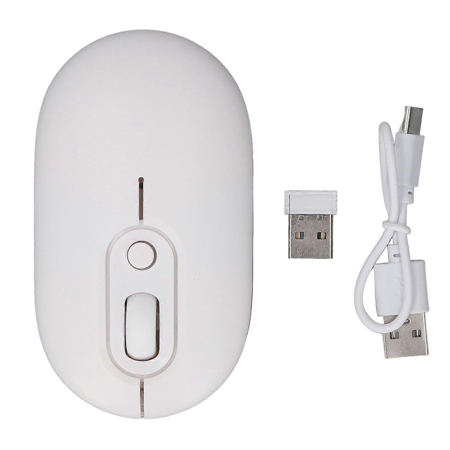 2.4GHz BT Wireless Mouse Portable Light Up Mouse with Receiver 500mAh Quiet Click 800/1200/1600 DPI 