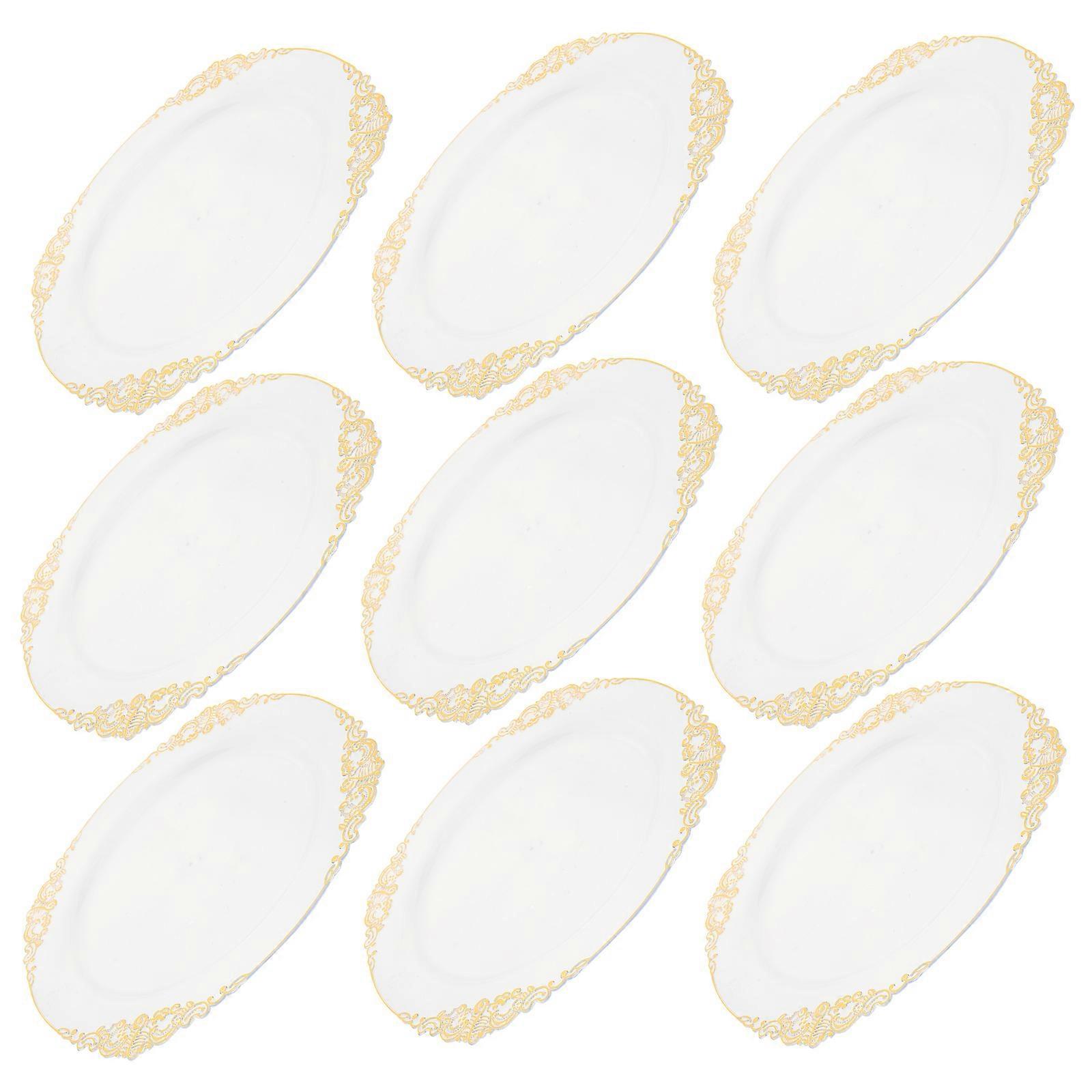 Clear Gold Rim with Dragon Pattern for Parties 10Pcs