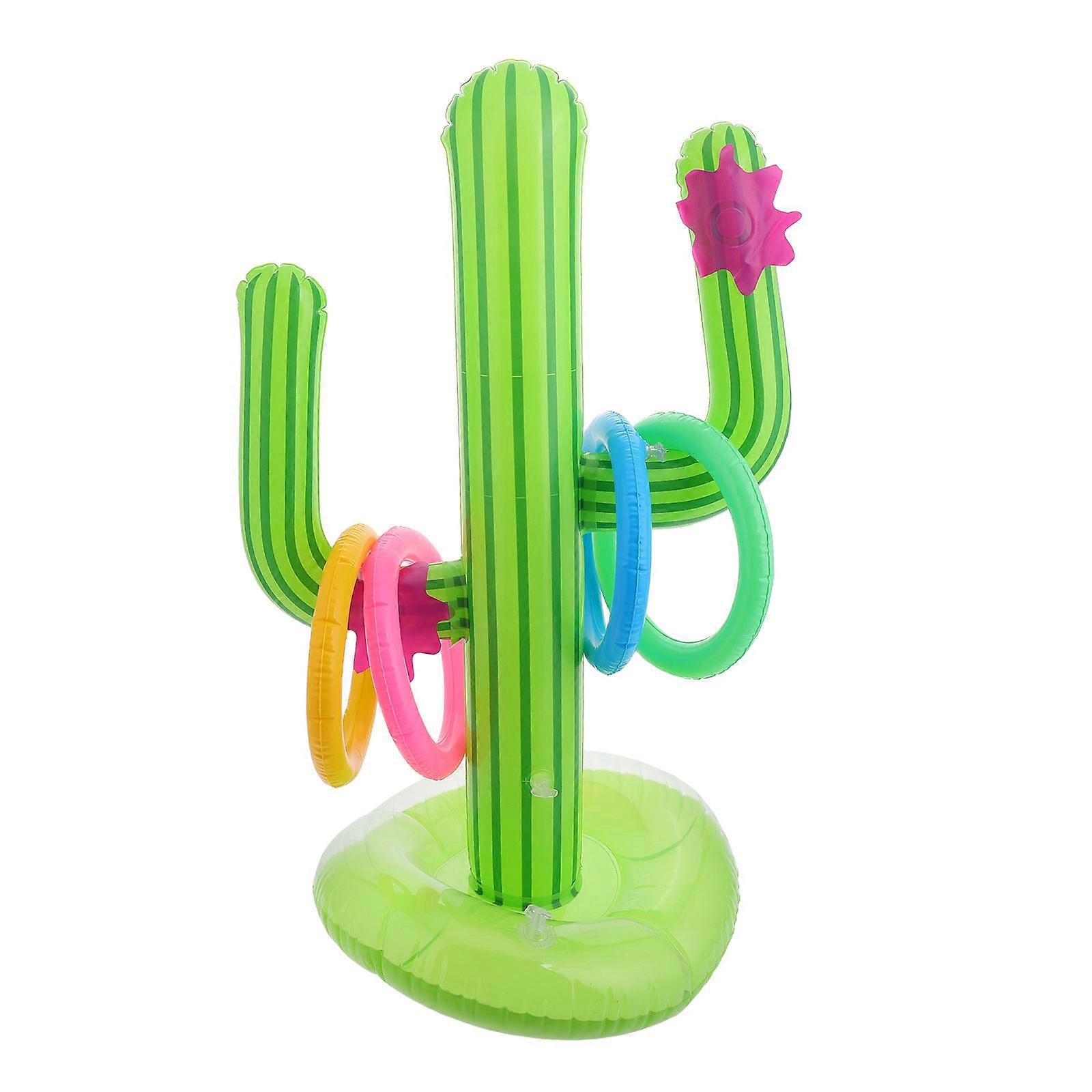 1Set Inflatable Cactus Ring Toss Game for Kids Outdoor Pool Fun