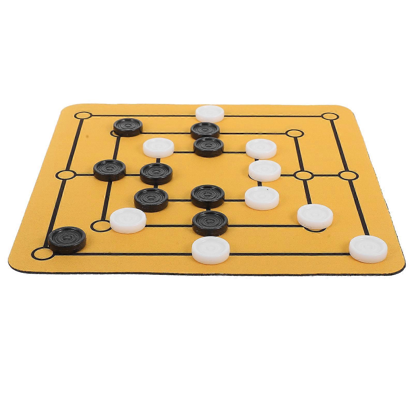 Nine Mens Morris Chess Board Game Portable Home Set for Family Fun