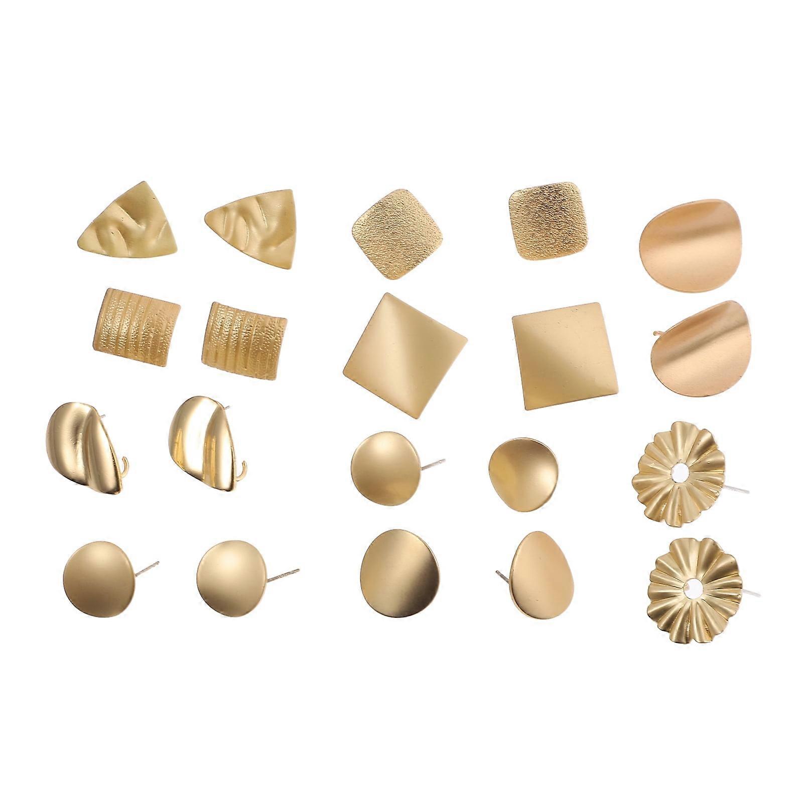 20Pcs Gold Plated Earring Posts Ear Stud with Loop Hole for Jewelry Making