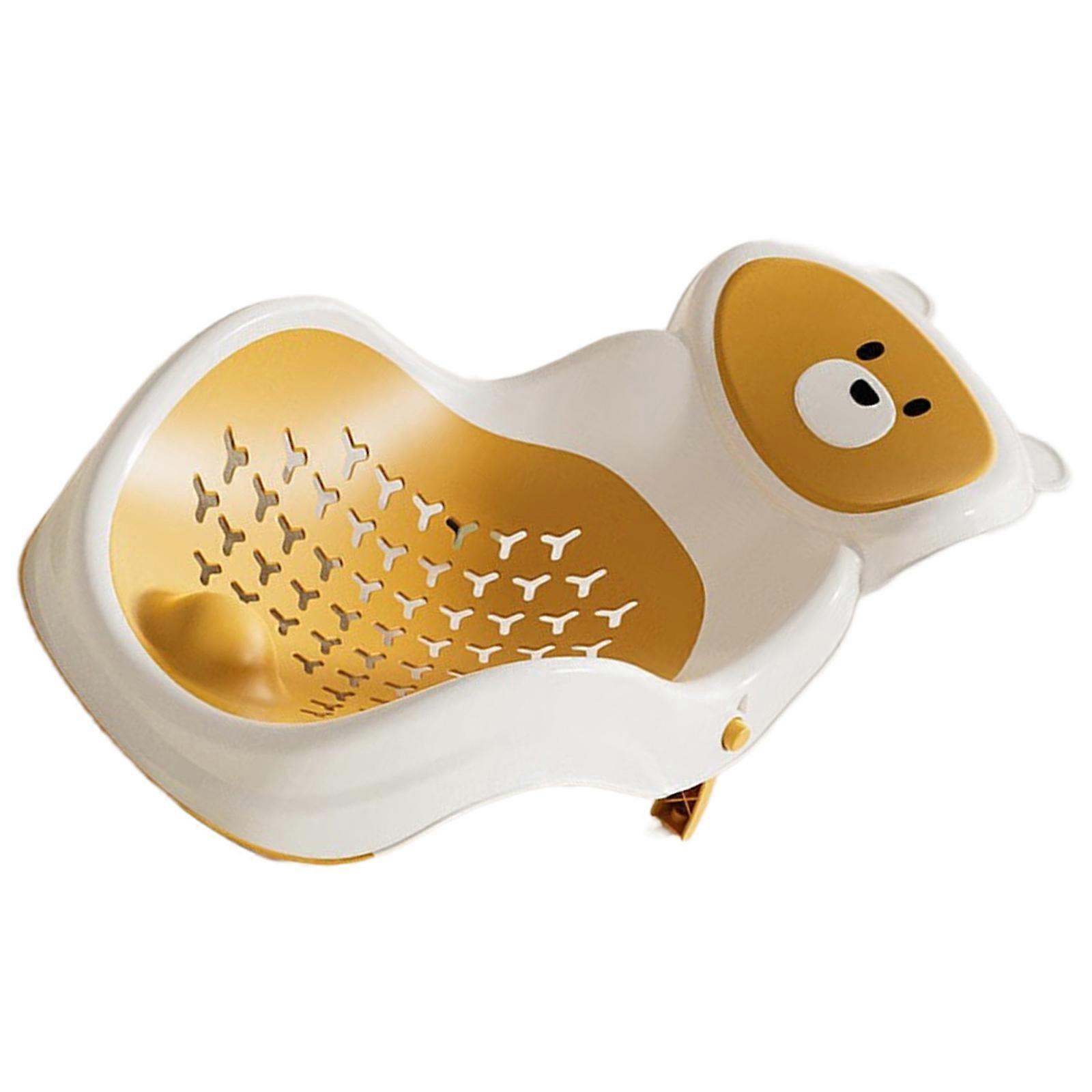 Child Safe Bath Basin Bear Theme Ergonomic Structure Feature Space Efficient Storage  Yellow