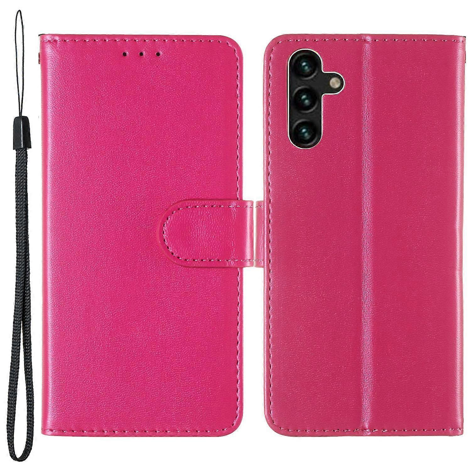 Solid Color Magnetic Closure Flip Leather Protective Wallet Shell Case with Foldable Stand for Samsu