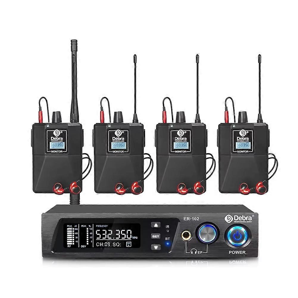 DEBRA PROFESSIONAL AUDIO Professional UHF IEM ER-102 Wireless in-Ear Monitoring System with Dual TX for Performers