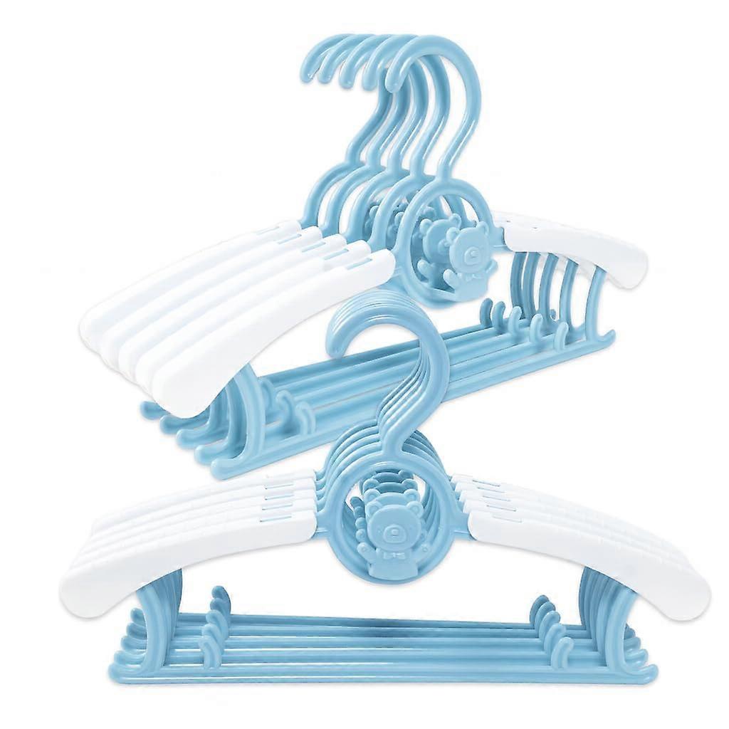Telescopic Adjustable Plastic Clothes Hangers with Hooks for Kids and Baby Wardrobe, Set of 12