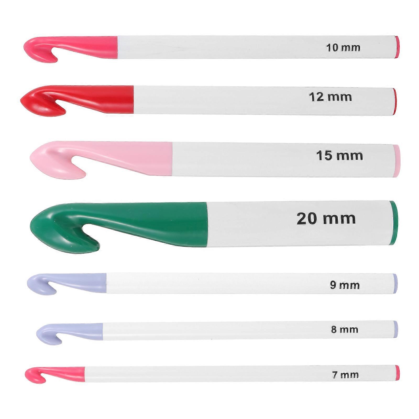 Crochet Needles Set For Beginners 7Pcs Ergonomic Handles For DIY Projects Comfortable Crafting