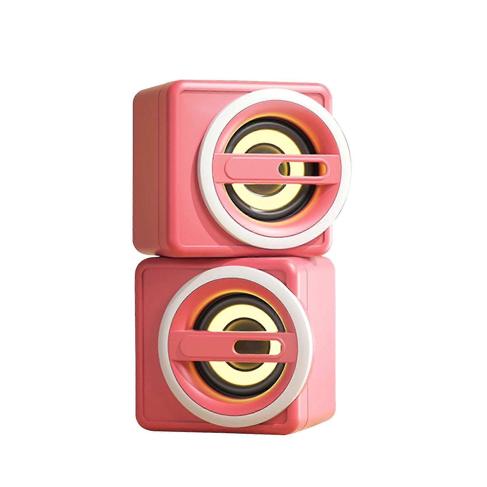 Kiplyki High-value Desktop Mini Stereo Desktop Laptop USB Subwoofer HIFI Sound Quality, With Breathing Two Sets