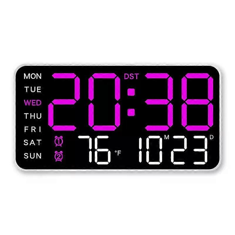 Extra Large Digital Wall Clock with LED Display with Date, Temperature, Timer for Living Room, Bedroom, Gift for Seniors