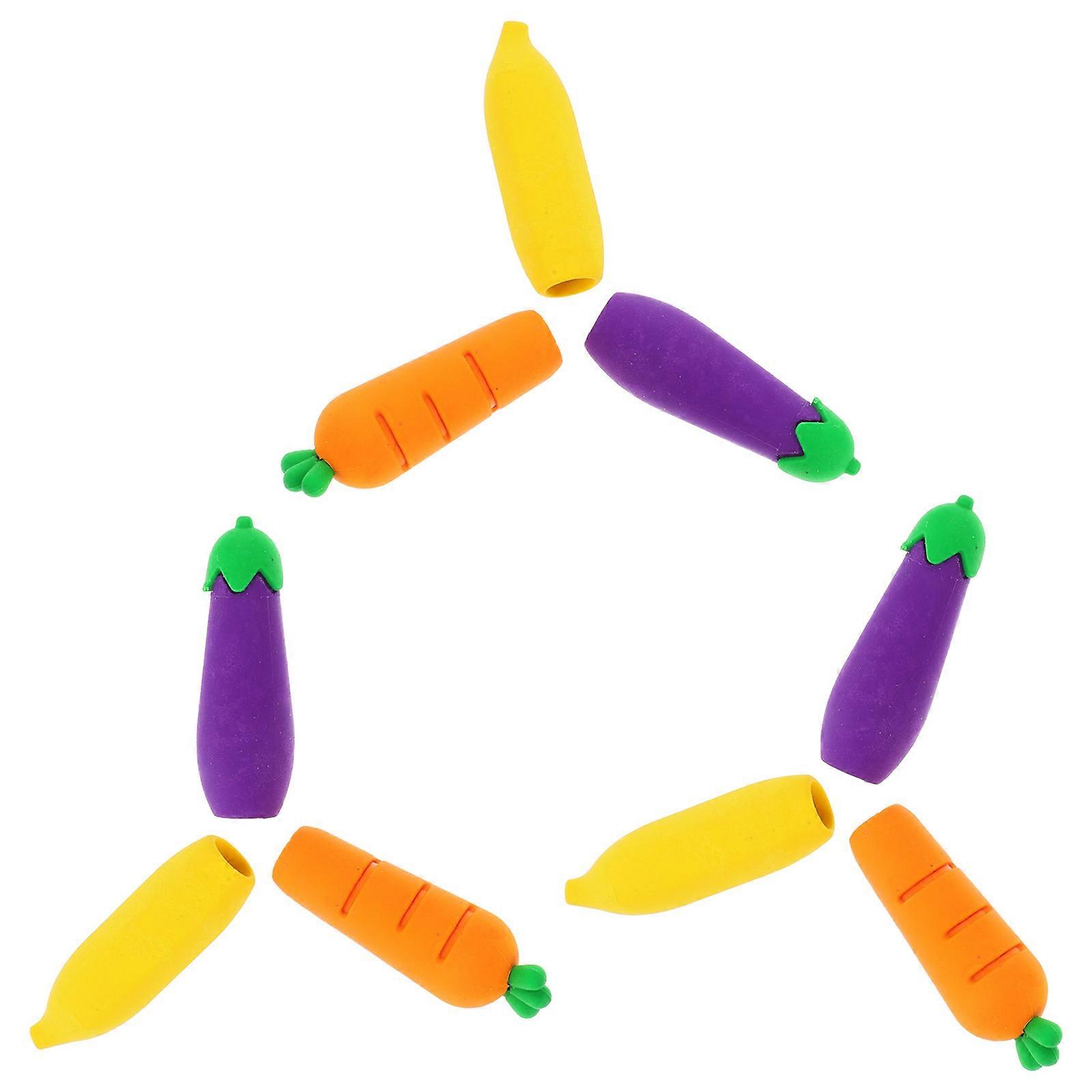 Cute Pencil Caps Cartoon Erasers for Decorative Use 9Pcs Set for Students