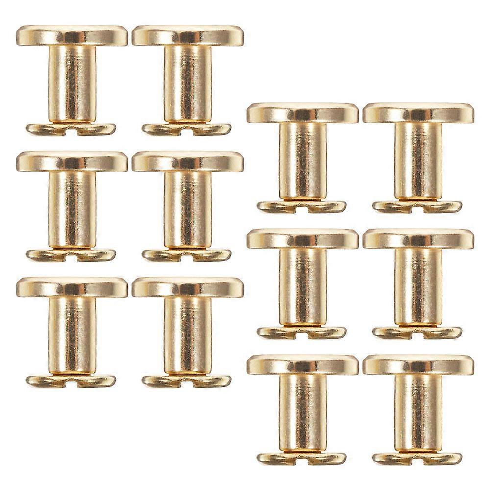 Binding Screws Zinc Alloy for Handbook Fastening 12Pcs Golden Binding Set