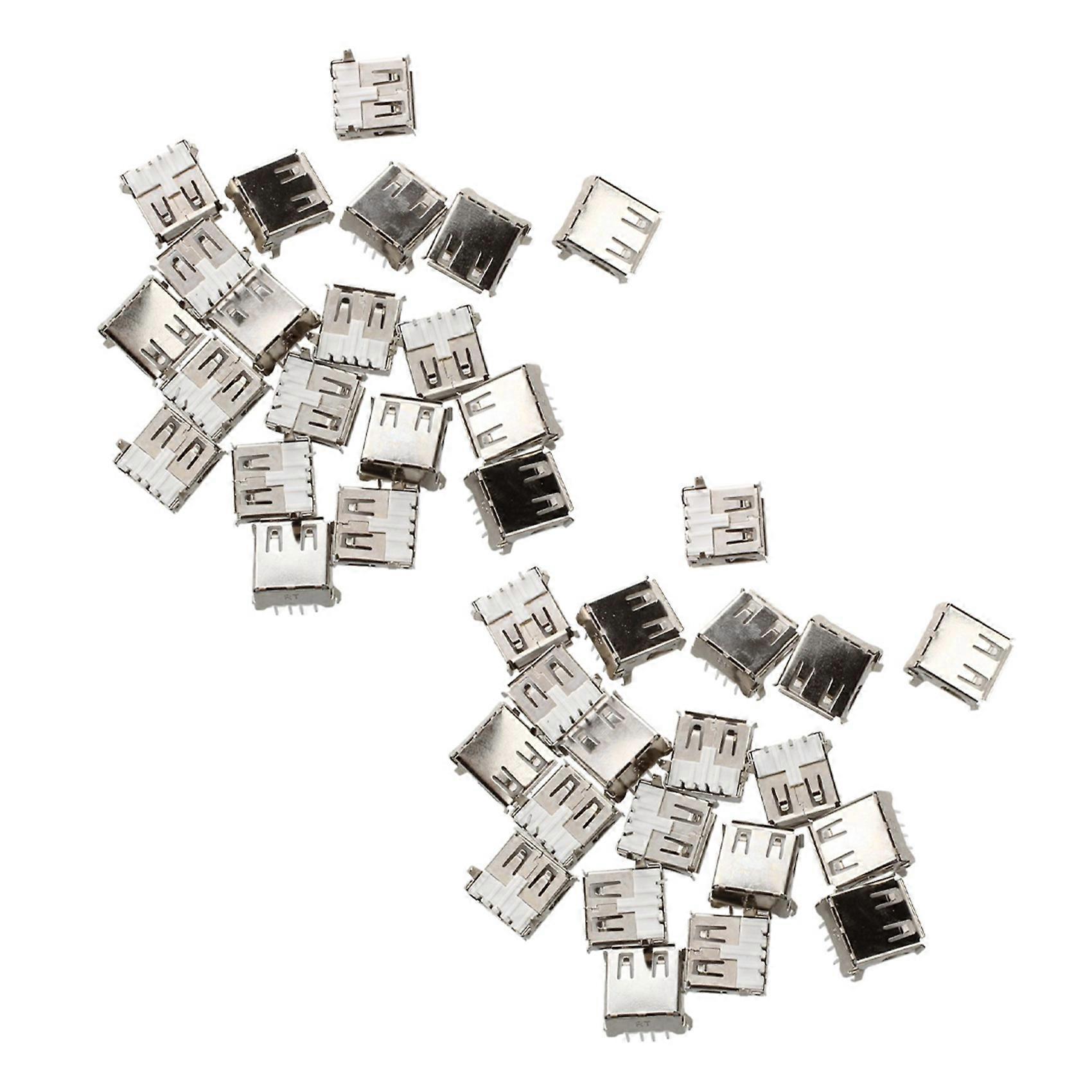 40 Pcs USB Female Type A 4-Pin DIP Right Angle Plug Jack Socket Connector