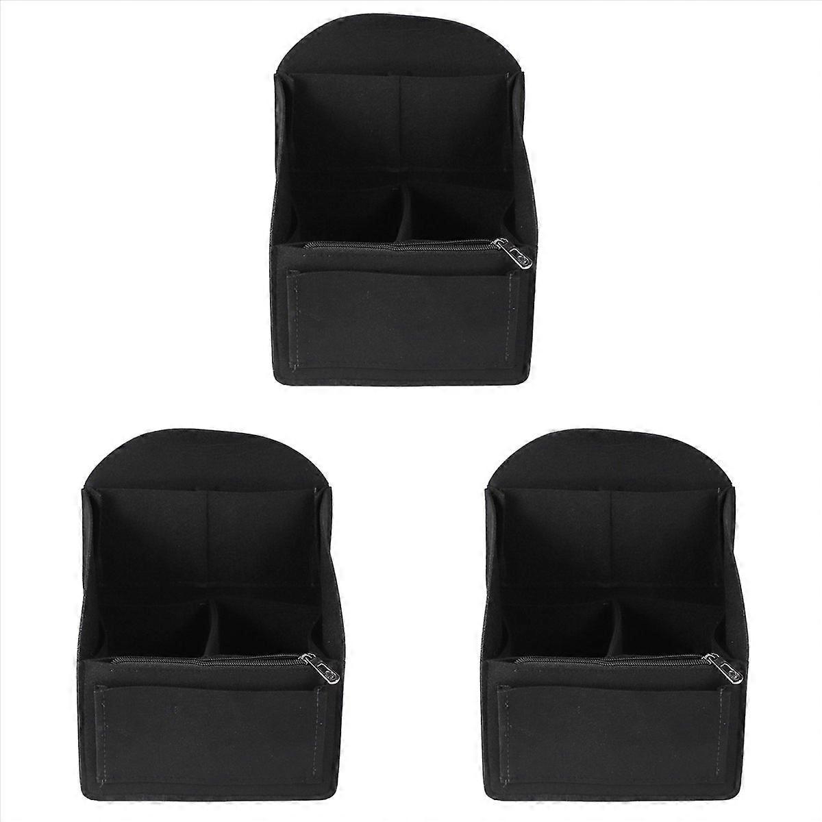 Felt Backpack Insert Storage Bag Men Women Shoulder Tote(Black)