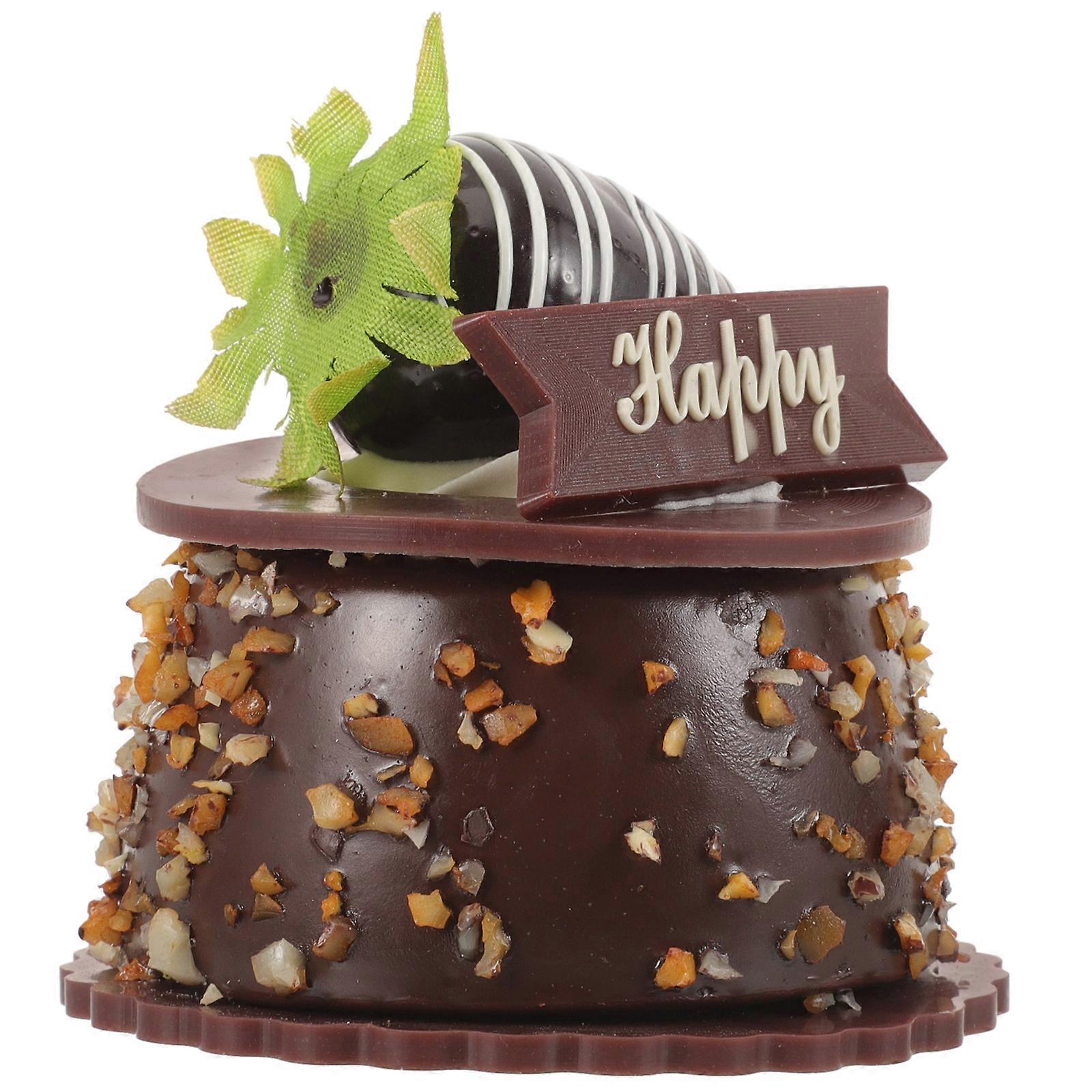 Mini Cake Decor Fake Dessert for Wedding 4Pcs Coffee PVC Models