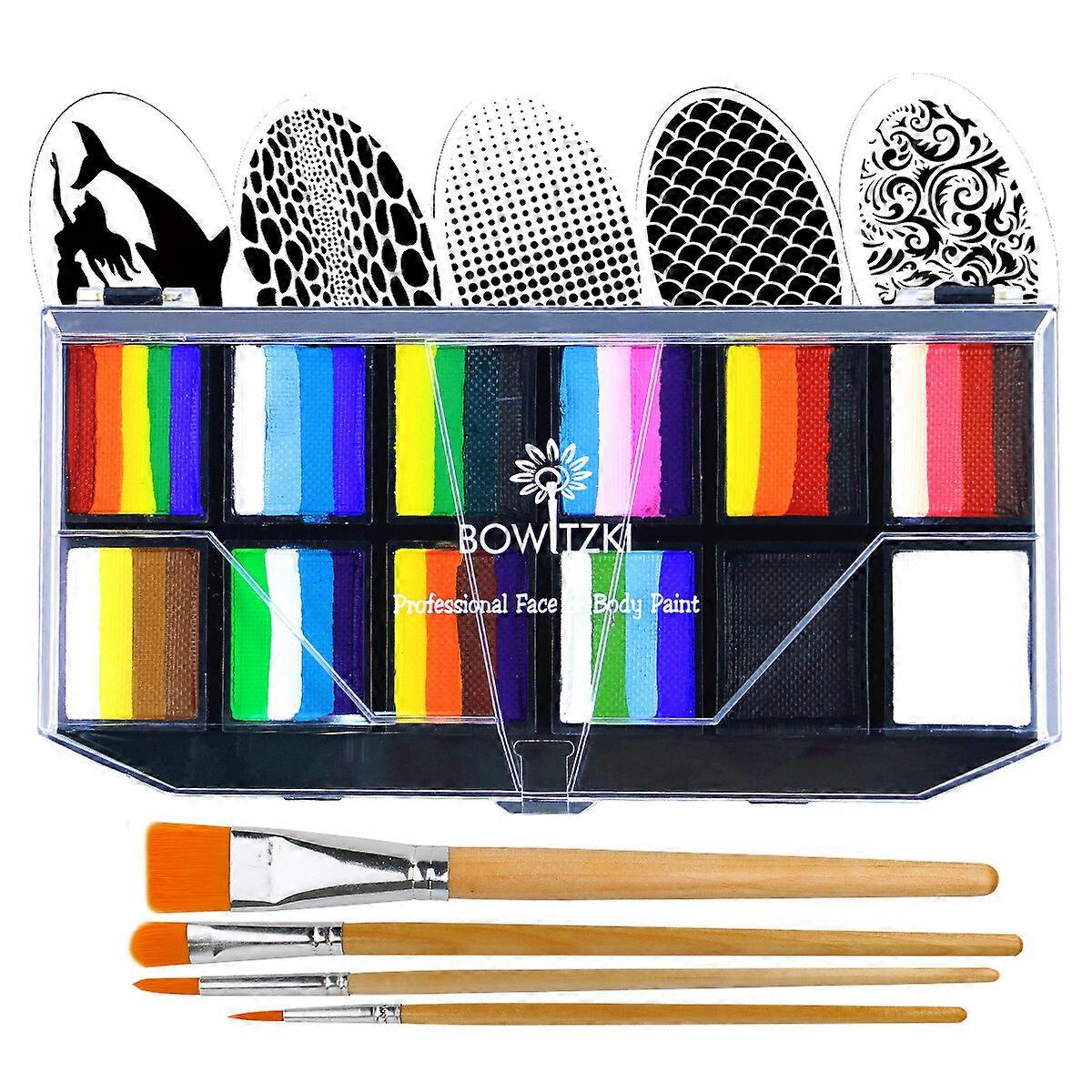 Bowitzki Professional One Stroke Face Paint Palette Many Design Easy Creation