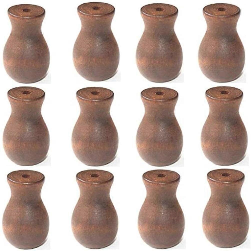 12 Pcs Window Blind Cord Knobs Brown Wooden Blind Pulls Easy Install Durable Vase Shape